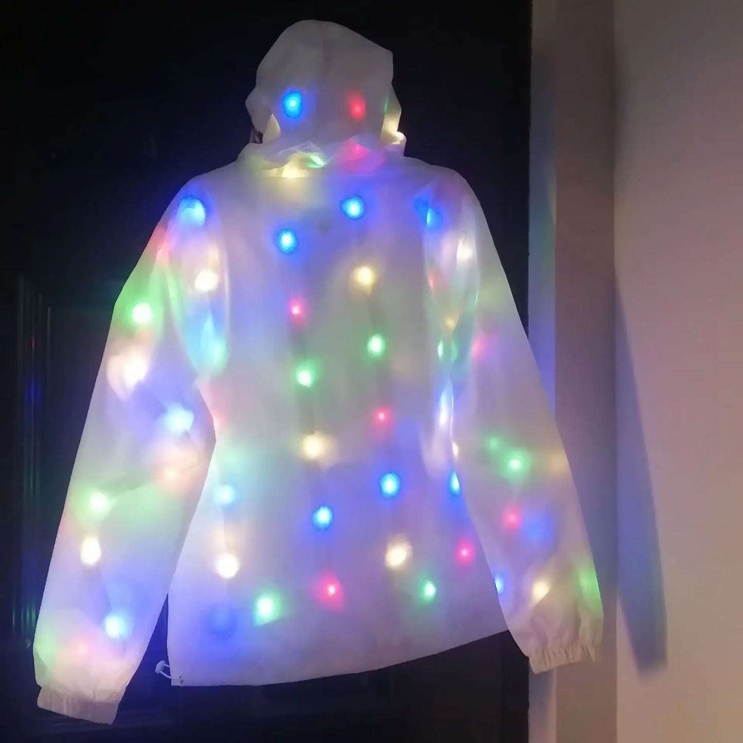 Dancing Costume LED Jacket Luminous Led Cosplay Clothes Halloween Costume Party Clothes Pocket with Zipper