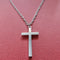 Cross Necklace Silver Plated Pendant and Silver Plated 60Cm Chain Religious