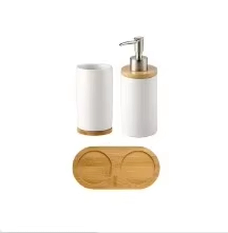 A Set of Ceramic Toothbrush Holder Cup Bathroom Lotion Containers Suitable for Family Hotel Bathroom Accessories