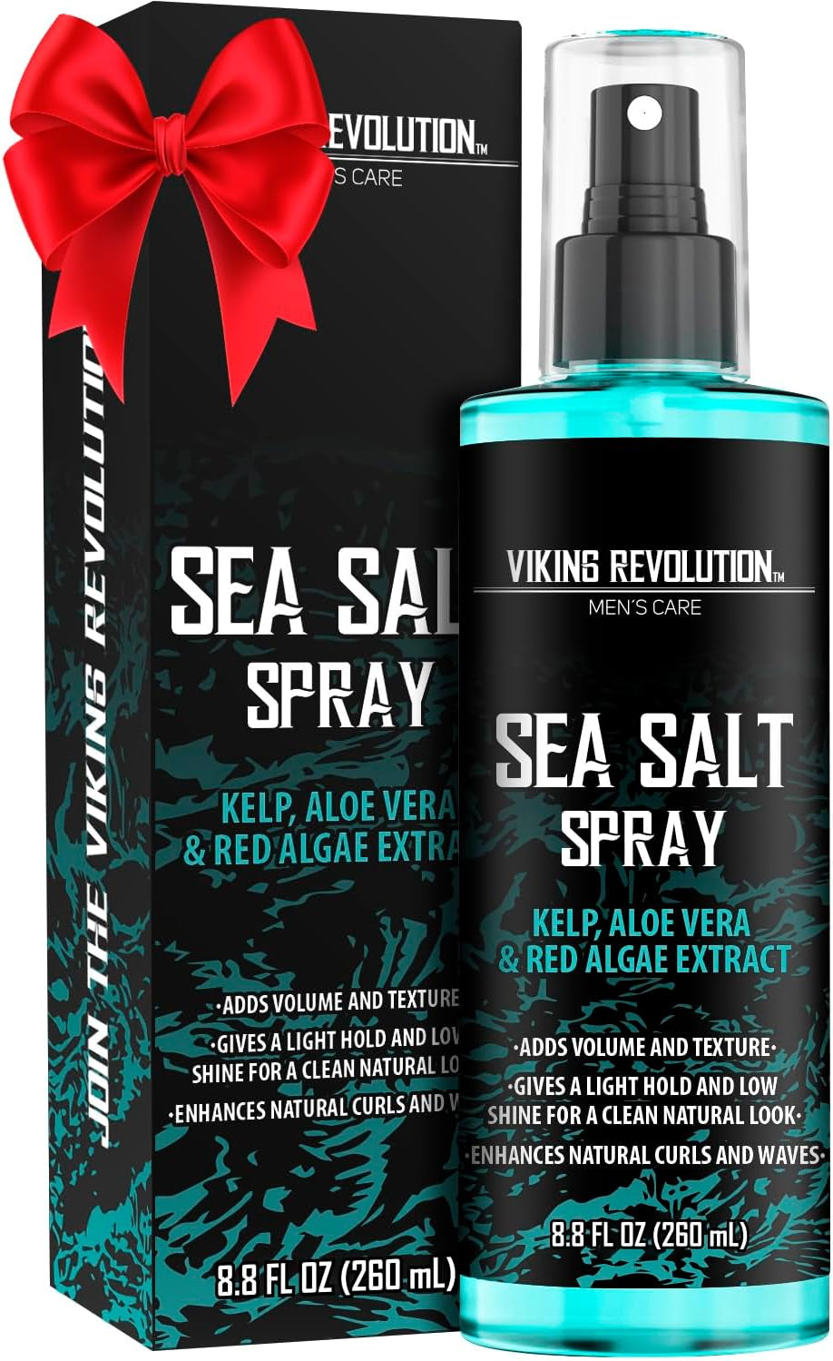 '- Sea Salt Spray for Hair Men - 260 Ml - Hair Texturizing Spray with Kelp, Aloe Vera & Red Algae Extract - Surf Spray - Volume & Texture - Gifts for Men