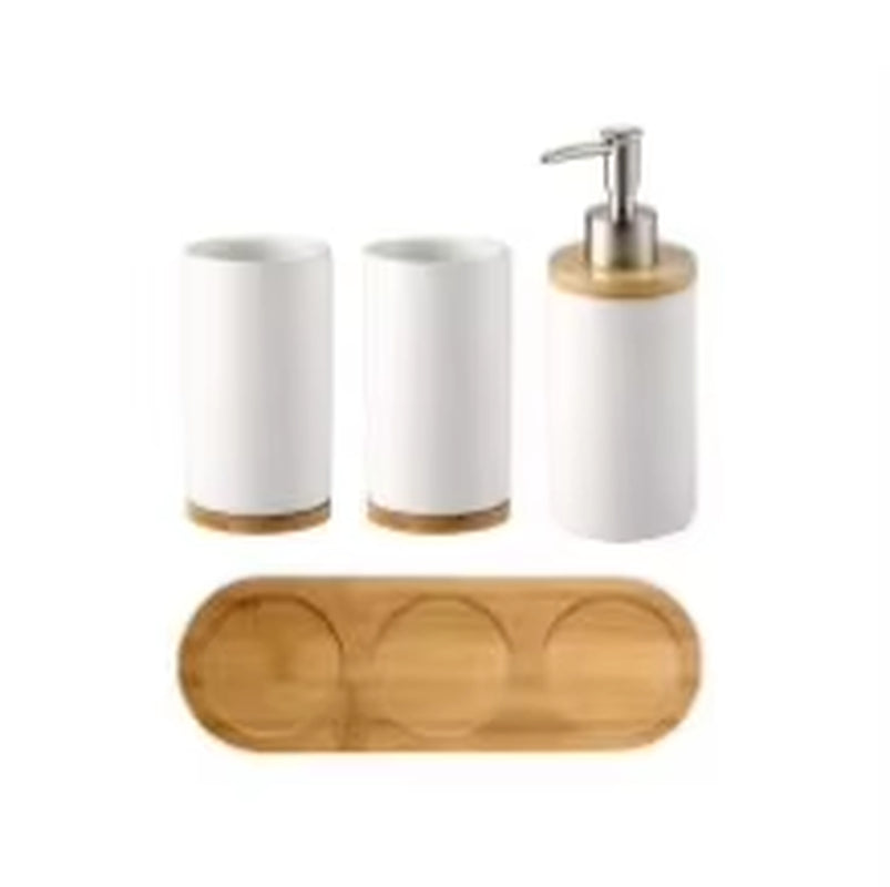 A Set of Ceramic Toothbrush Holder Cup Bathroom Lotion Containers Suitable for Family Hotel Bathroom Accessories