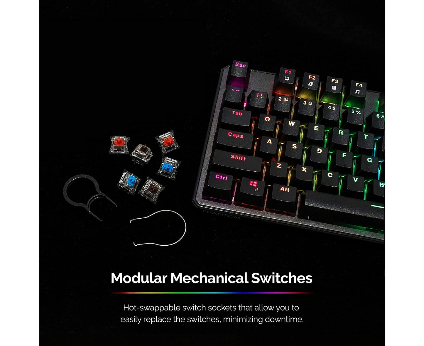 87-Key Mechanical Keyboard, RGB LED, Outemu Blue Switch, Green Axis Keyboard, Gaming Keyboard