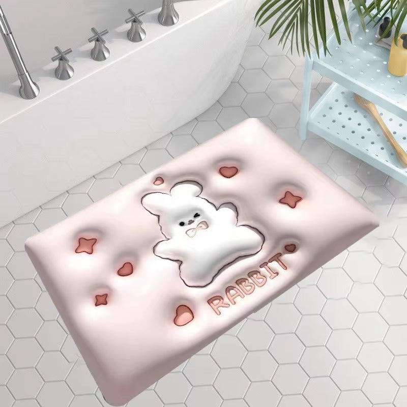 3D Strawberry Non Slip Kitchen Bath Doormat Diatom Mud Super Absorbent Entrance Carpet Waterproof Bedroom Rugs for Home Decor