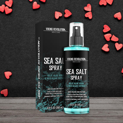 '- Sea Salt Spray for Hair Men - 260 Ml - Hair Texturizing Spray with Kelp, Aloe Vera & Red Algae Extract - Surf Spray - Volume & Texture - Gifts for Men