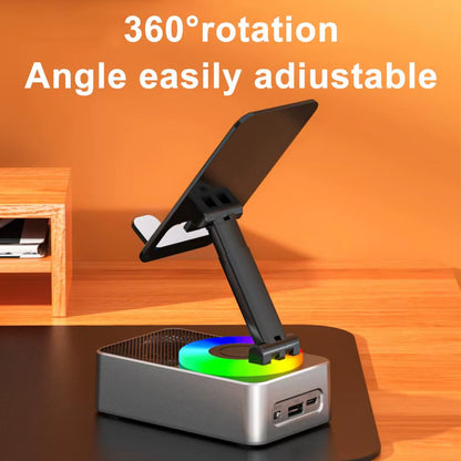 3-In-1 Mobile Phone Holder, Audio Power Bank, Bluetooth Call Speaker, Multi-Function Foldable Rotating Desktop Stand