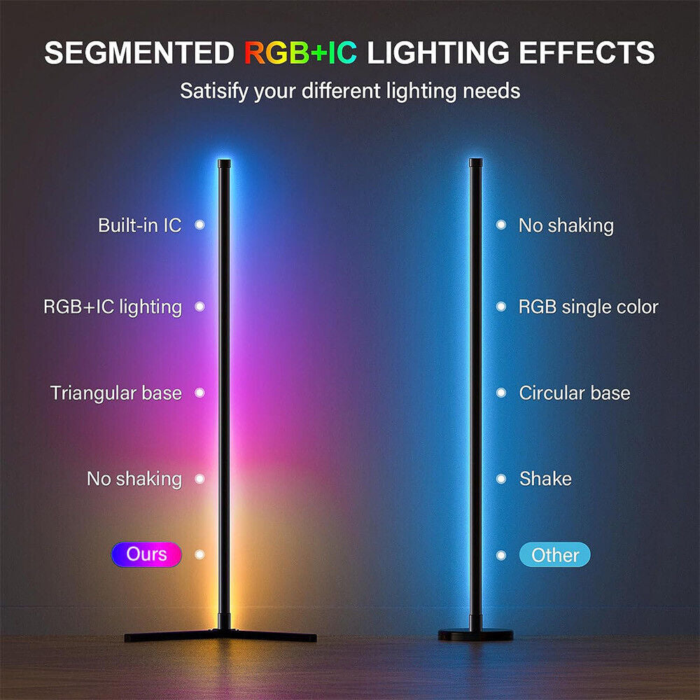 160CM RGB Floor Lamp Corner Light Stand LED Bluetooth Remote Control Streaming