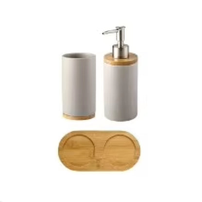 A Set of Ceramic Toothbrush Holder Cup Bathroom Lotion Containers Suitable for Family Hotel Bathroom Accessories