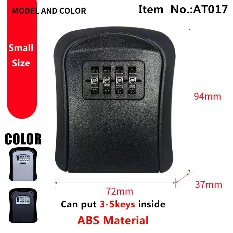 Key Keeper Combination Lock Wall Mounted Waterproof 4 Digits Passwords 5 Keys Storage Box Easy to Fix Home or Office Safe Box